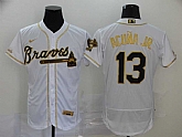 Braves 13 Ronald Acuna Jr. White Gold 2020 Nike Flexbase Jersey,baseball caps,new era cap wholesale,wholesale hats